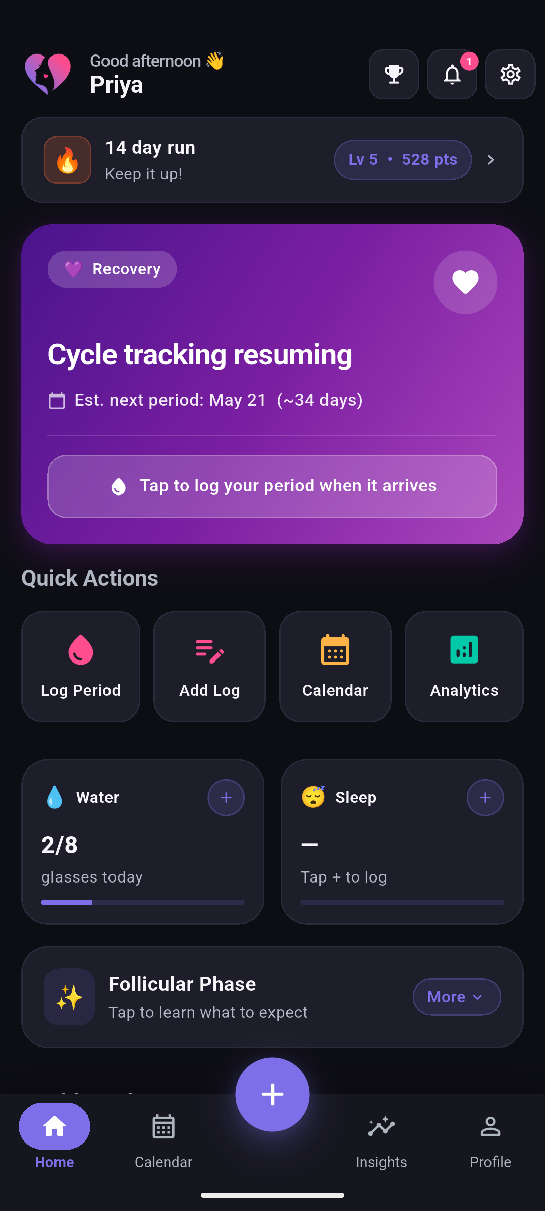 Flowly app screen