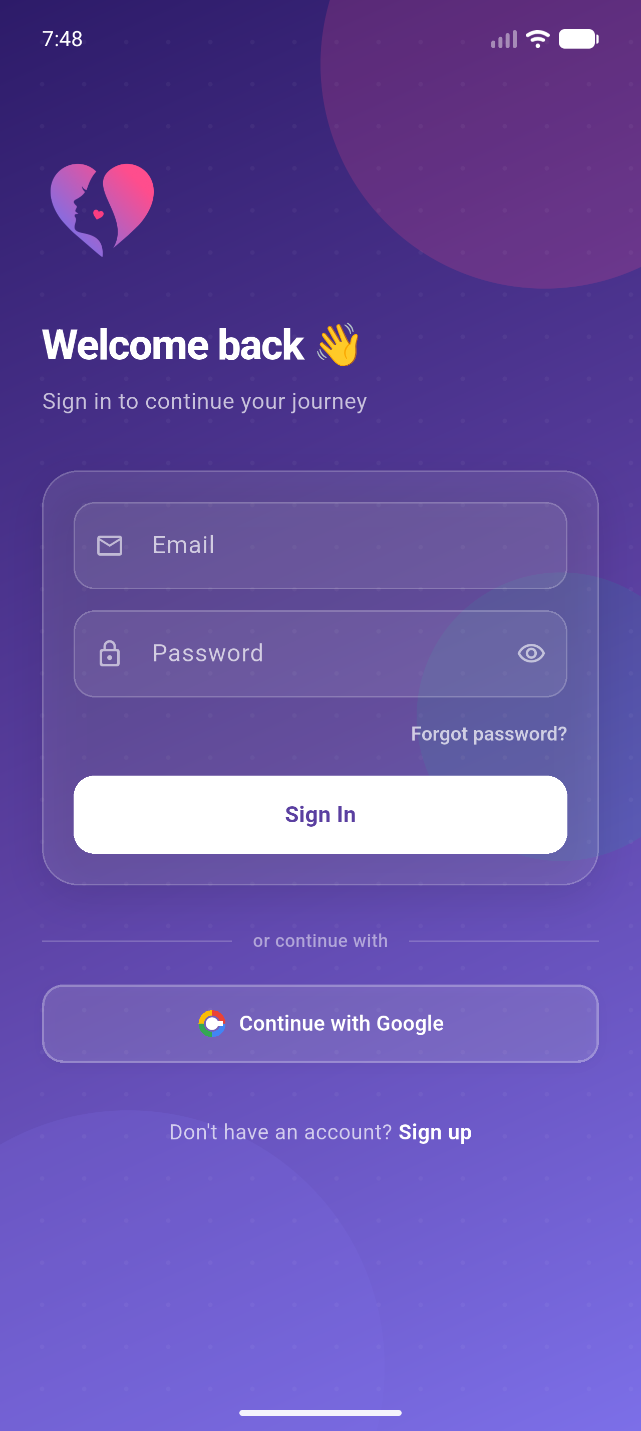 Flowly home screen
